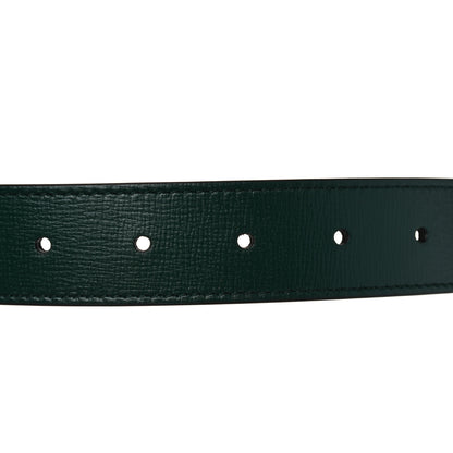 Gucci Azalea Calfskin Enamel Monochrome Double G 30mm Belt 85 34 Vintage Green 4 of 4