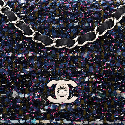 Chanel Tweed Quilted Mini Rectangular Flap Blue Purple Khaki Pink 8 of 12
