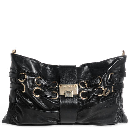 Jimmy Choo Leather Rio Oversized Clutch Black 1 of 8