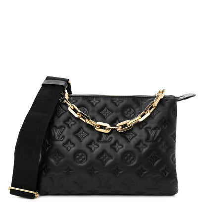 Louis Vuitton Lambskin Embossed Monogram Coussin PM Black 1 of 11