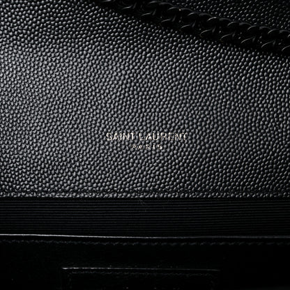 Saint Laurent Grain De Poudre Medium Classic Monogram Kate Satchel Black 6 of 9