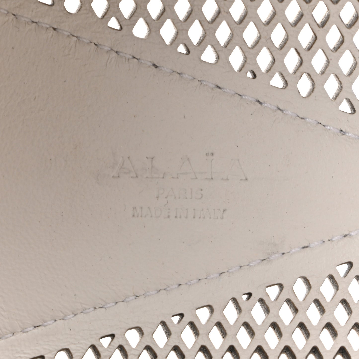 Fishnet Calfskin Laser Cut Medium Le Teckel Bag Blanc Optique