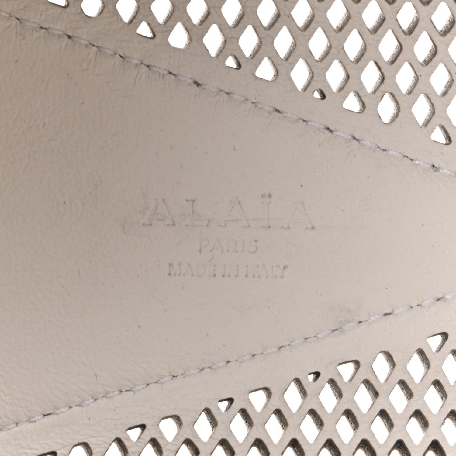 Alaia Fishnet Calfskin Laser Cut Medium Le Teckel Bag Blanc Optique 6 of 9