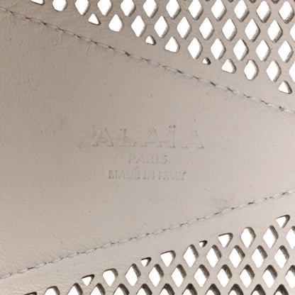 Alaia Fishnet Calfskin Laser Cut Medium Le Teckel Bag Blanc Optique 6 of 9