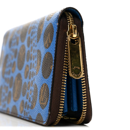Louis Vuitton Monogram Kusama Pumpkin Dots Zippy Wallet Blue 9 of 10