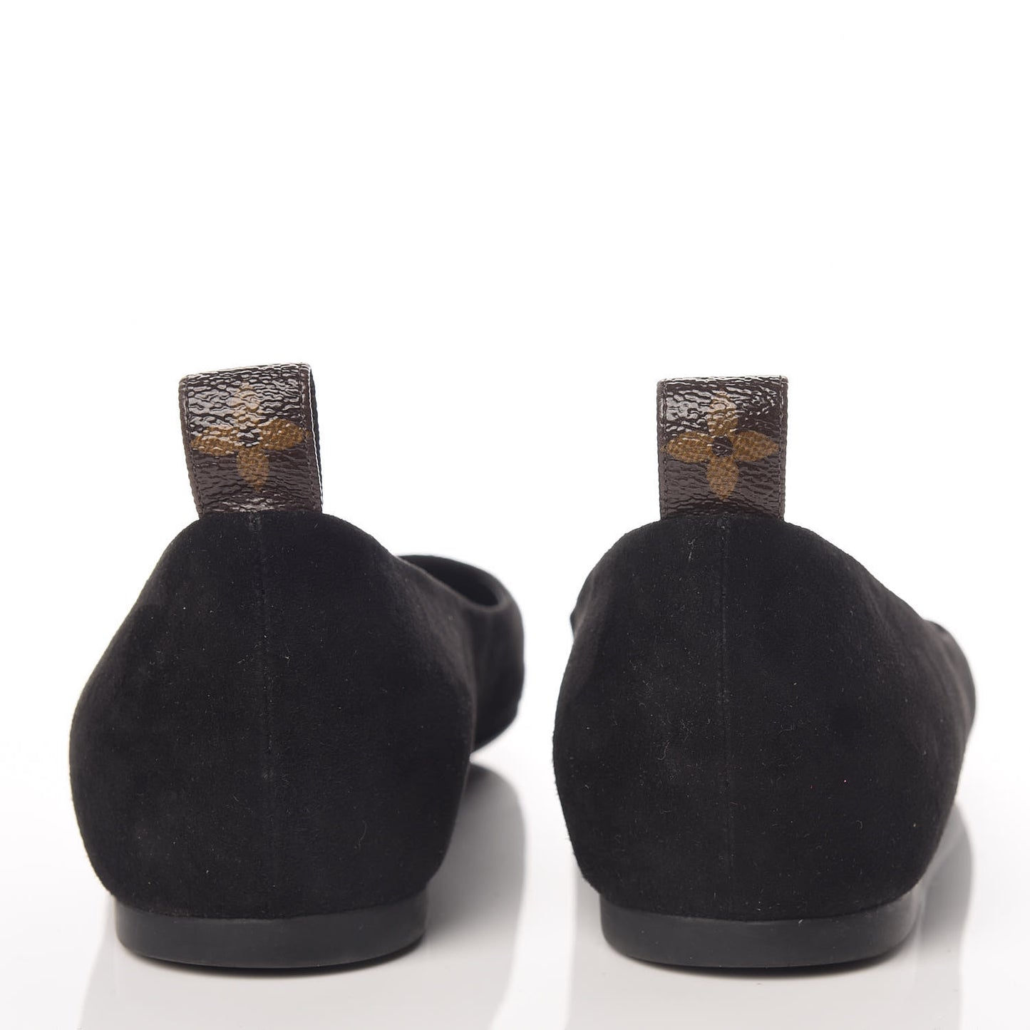Suede Monogram Uniformes Ballet Flats 38 Black