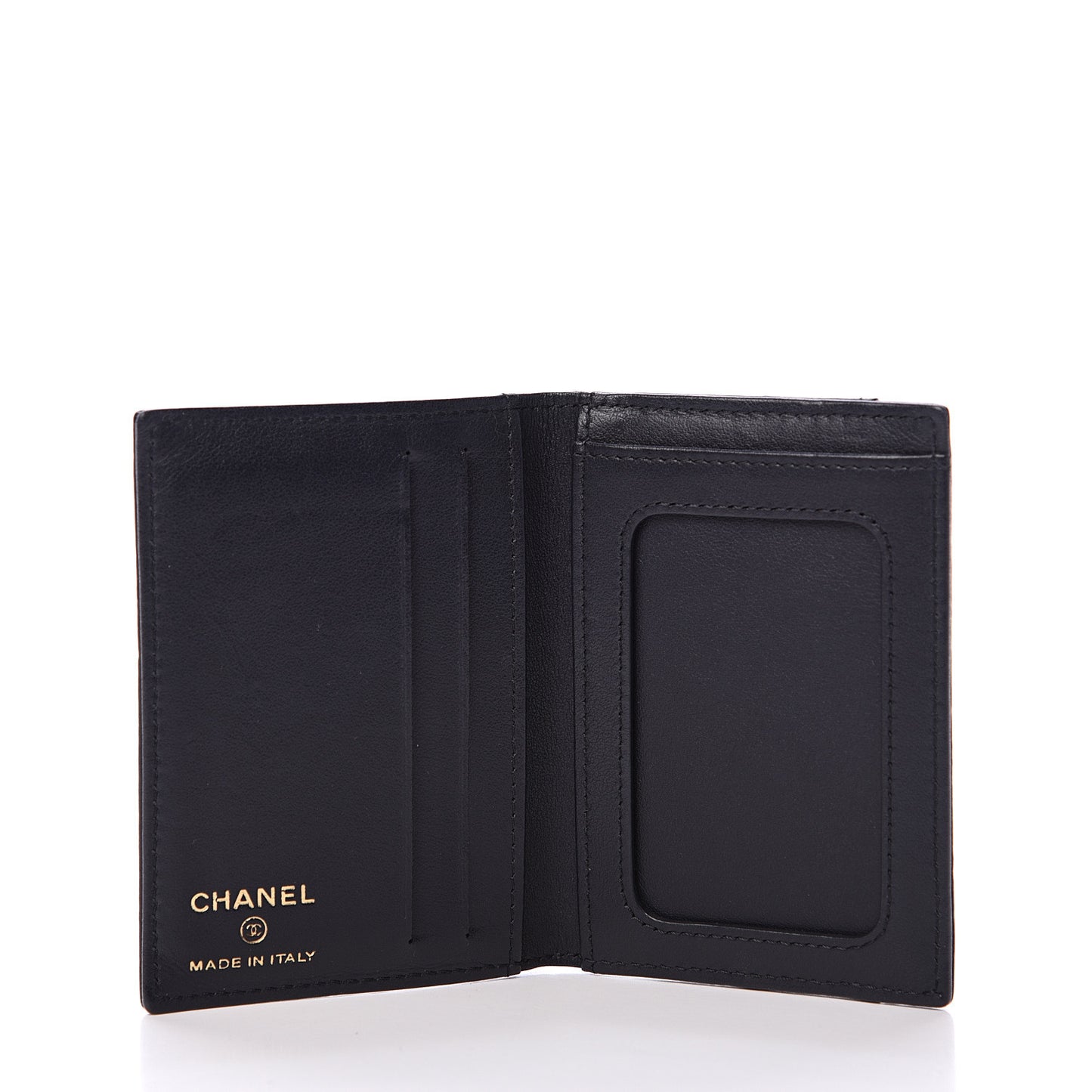 Calfskin CC Card Holder Wallet Black