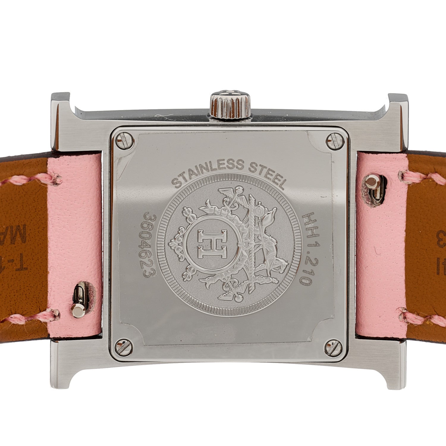 Hermes Stainless Steel Swift Diamond Mother of Pearl 21mm Heure H Hour Quartz Watch Rose Sakura 4 of 5