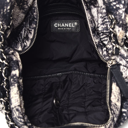 Chanel Nylon Tweed Print Jumbo Flap Black 5 of 12