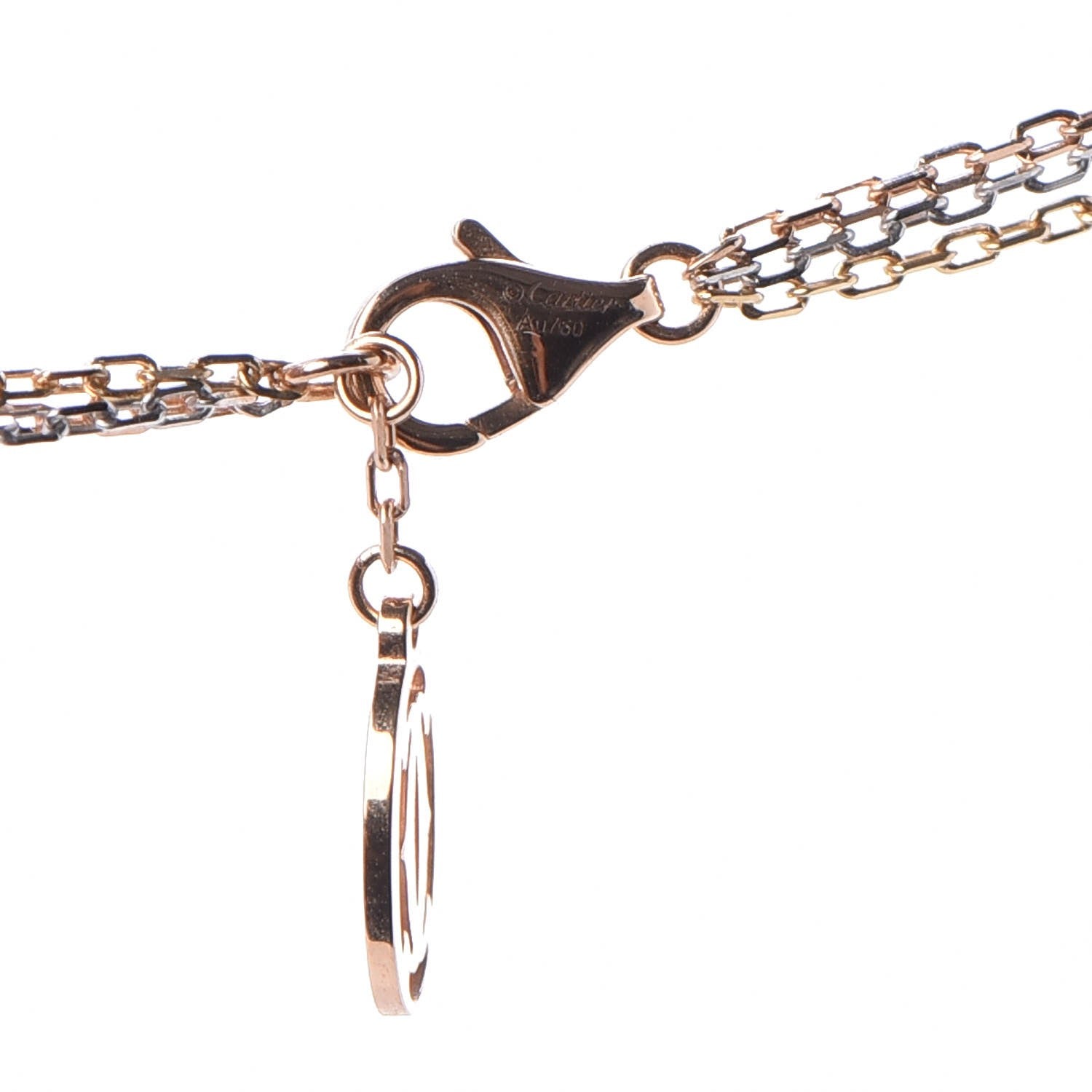 Cartier 18K Pink Yellow White Gold Three Chain Necklace 4 of 8