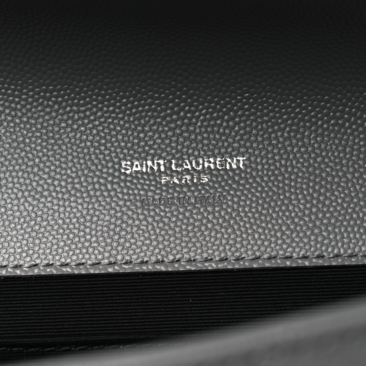 Saint Laurent Grain De Poudre Textured Mixed Matelasse Triquilt Monogram Clutch Storm 5 of 11