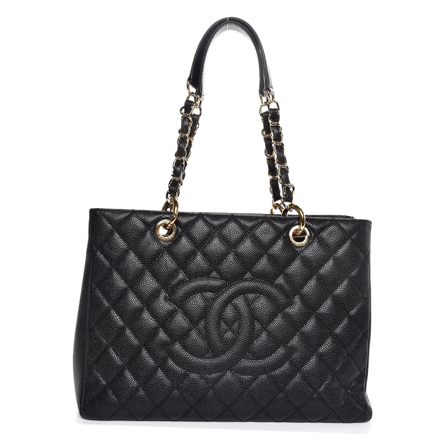 Caviar Quilted Grand Shopping Tote GST Black