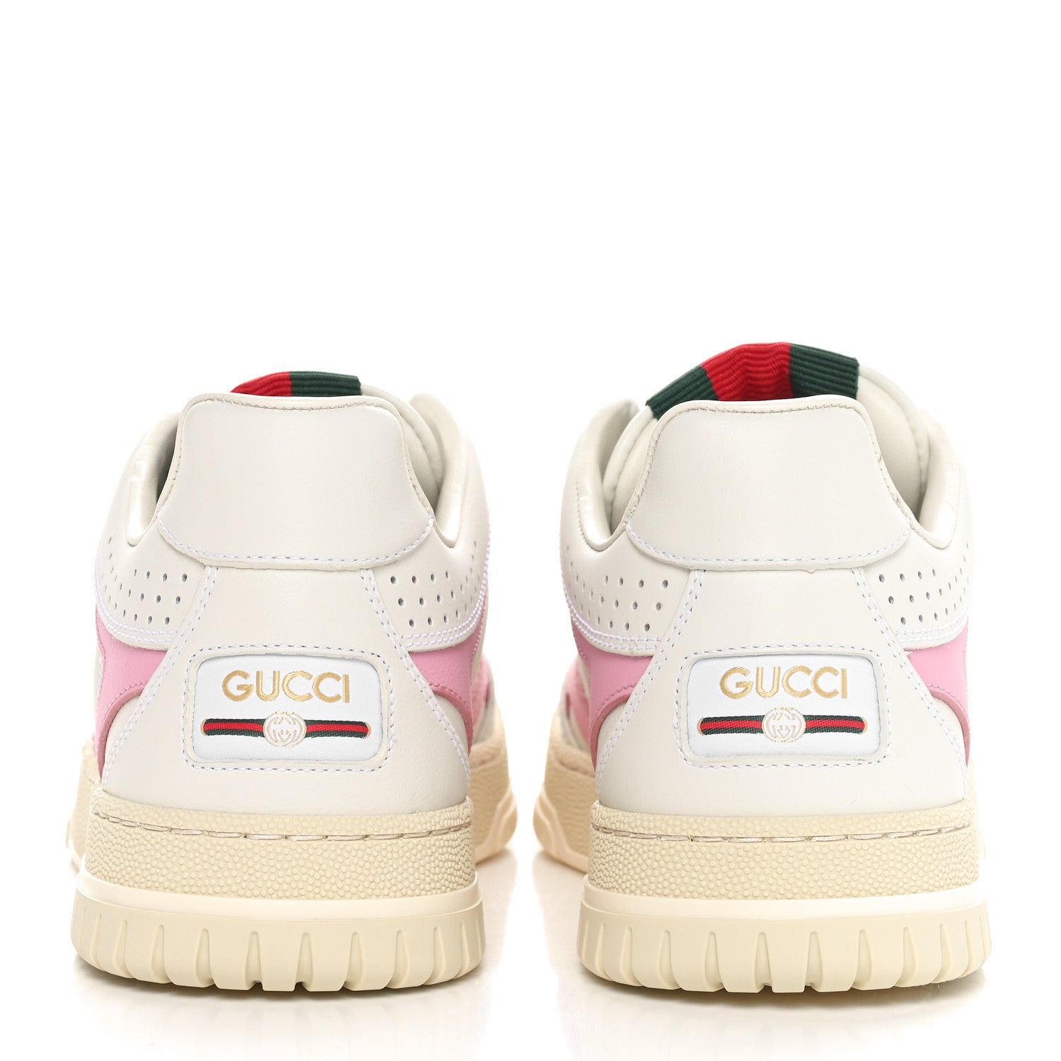 Gucci Calfskin Womens Re-Web Sneakers 36.5 White Pink 5 of 9