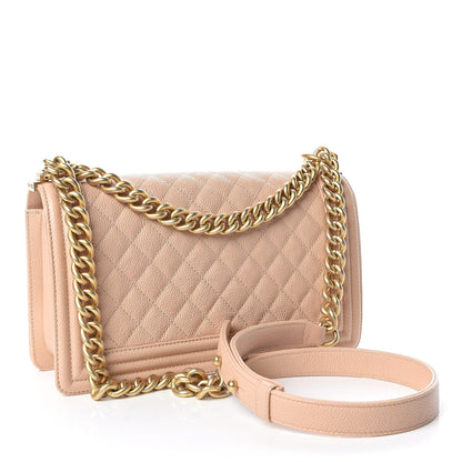 Chanel Caviar Quilted Medium Boy Flap Beige 3 of 14