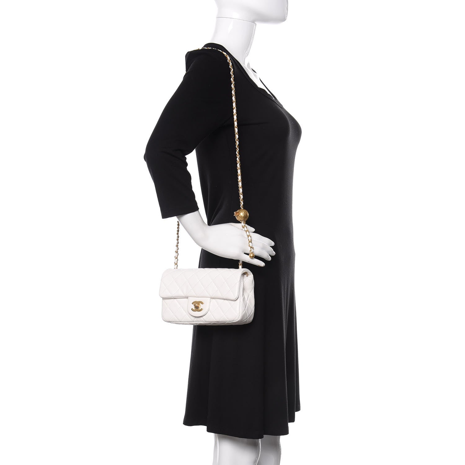 Chanel Lambskin Quilted Mini Rectangular Pearl Crush Flap White 2 of 10