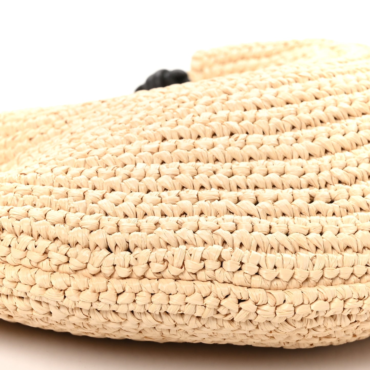 Raffia Crochet Sardine With Chain Bag Natural Fondant