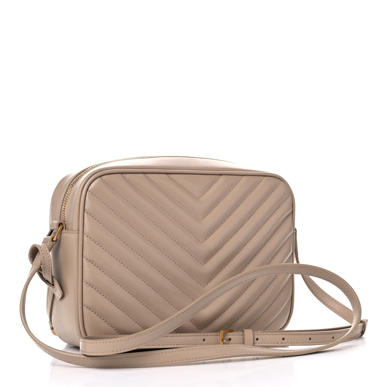 Saint Laurent Calfskin Matelasse Monogram Lou Camera Bag Dark Beige 3 of 9