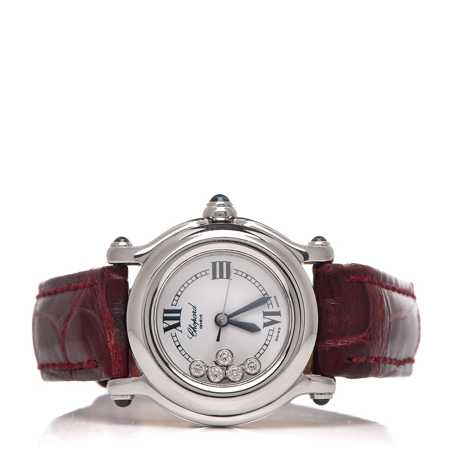 Chopard Stainless Steel Alligator 5 Diamond 26mm Happy Sport Quartz Watch 3 of 11