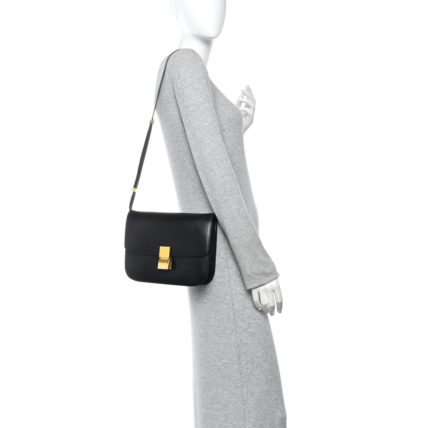 Celine Box Calfskin Medium Classic Box Flap Bag Black 2 of 12