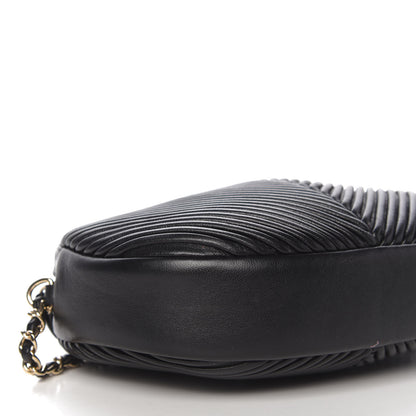 Chanel Lambskin Chevron Quilted Small Pleated Crush Camera Case Black 8 of 11
