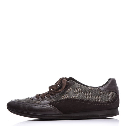 Louis Vuitton Suede Damier Ebene Sneakers 8.5 Brown 1 of 15