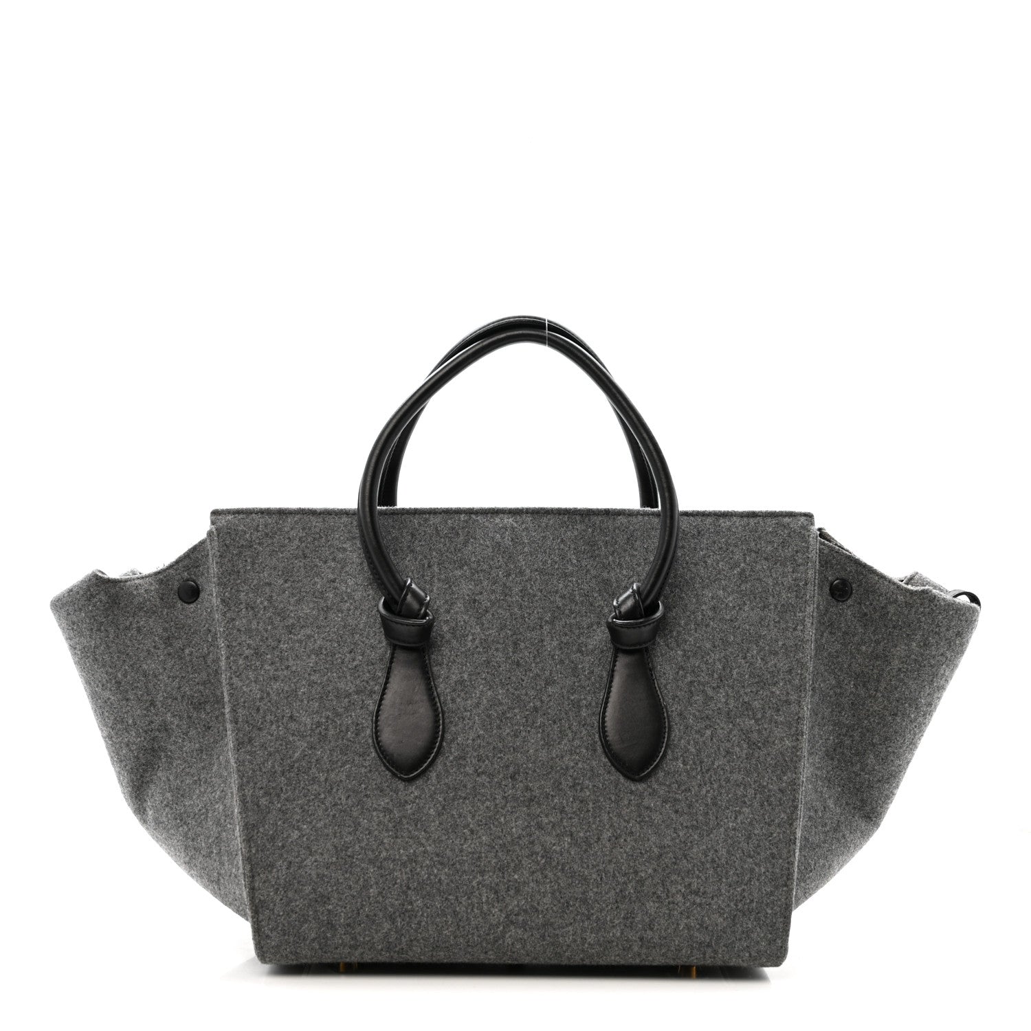 Celine Felt Calfskin Medium Tie Knot Tote Grey Black 1 of 17
