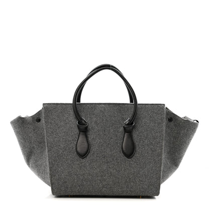 Celine Felt Calfskin Medium Tie Knot Tote Grey Black 1 of 17