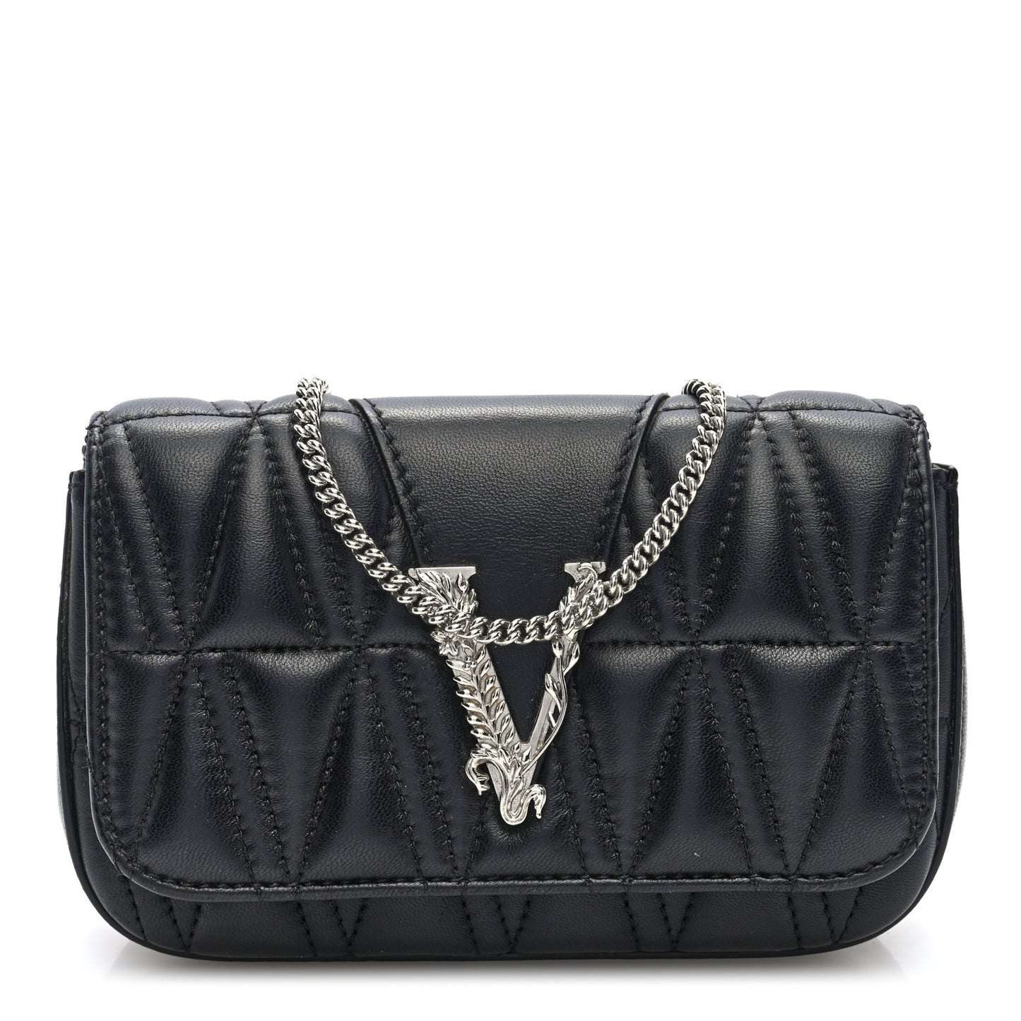 Nappa Quilted Virtus Evening Bag Black