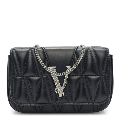Versace Nappa Quilted Virtus Evening Bag Black 1 of 9