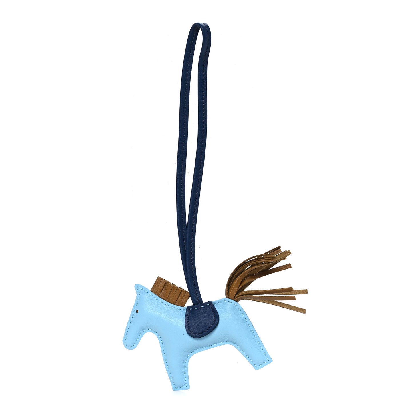 Milo Lambskin Grigri Rodeo Horse Bag Charm PM Celeste Bleu De Malte Kraft