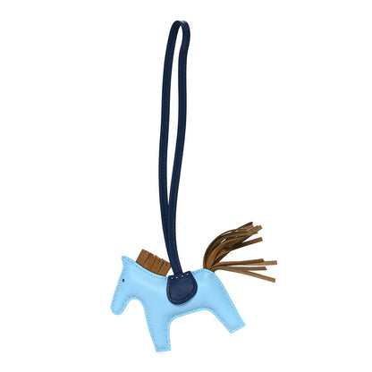 Hermes Milo Lambskin Grigri Rodeo Horse Bag Charm PM Celeste Bleu De Malte Kraft 1 of 4