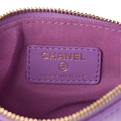 Chanel Patent Quilted Small Cosmetic Case Purple 6 of 8