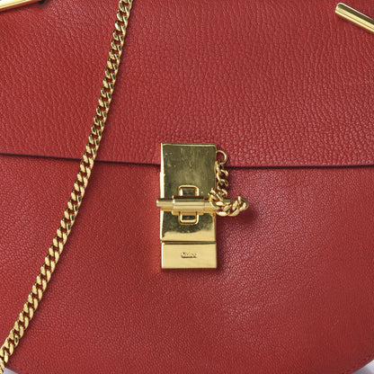 Chloe Grained Lambskin Drew Shoulder Bag Plaid Red 10 of 10