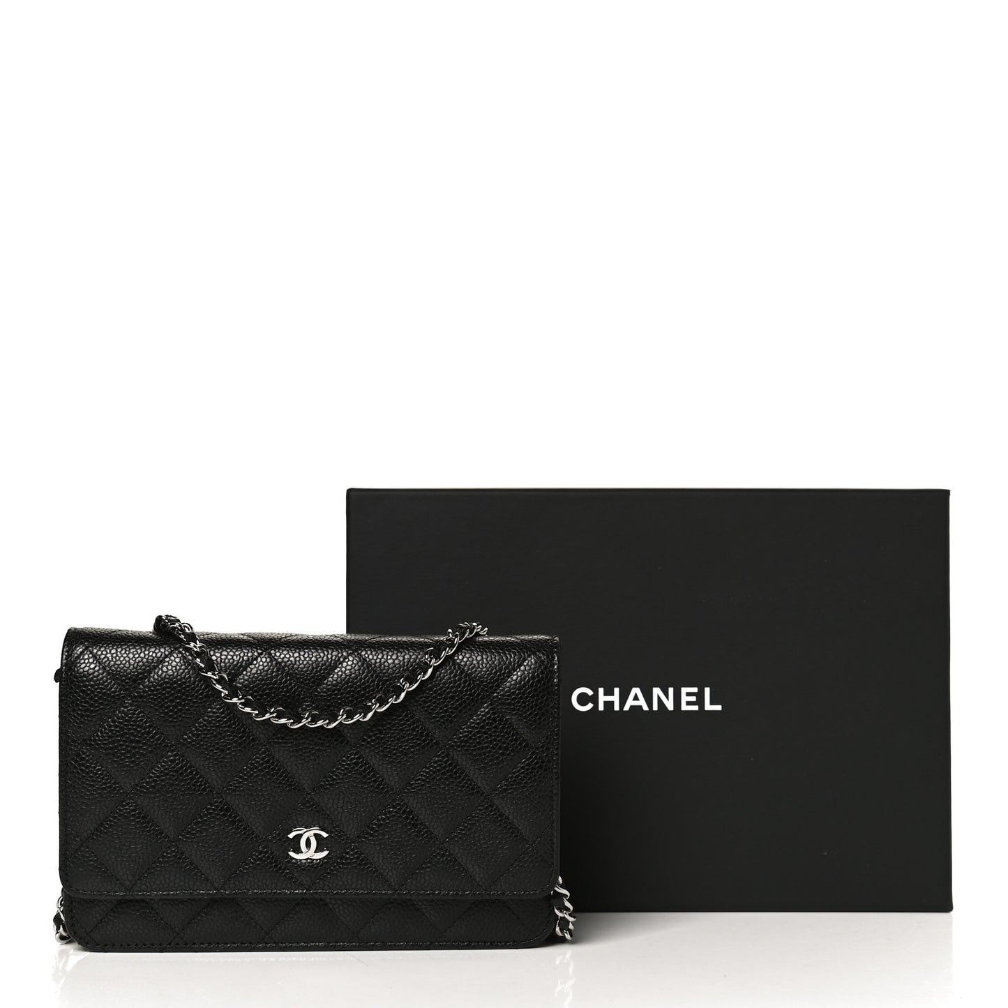 Caviar Quilted Wallet On Chain WOC Black
