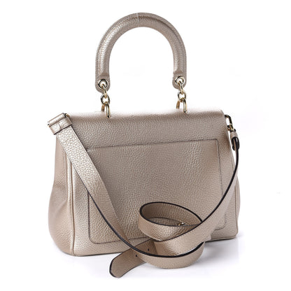 Christian Dior Metallic Bullcalf Small Be Dior Flap Pale Gold 3 of 10