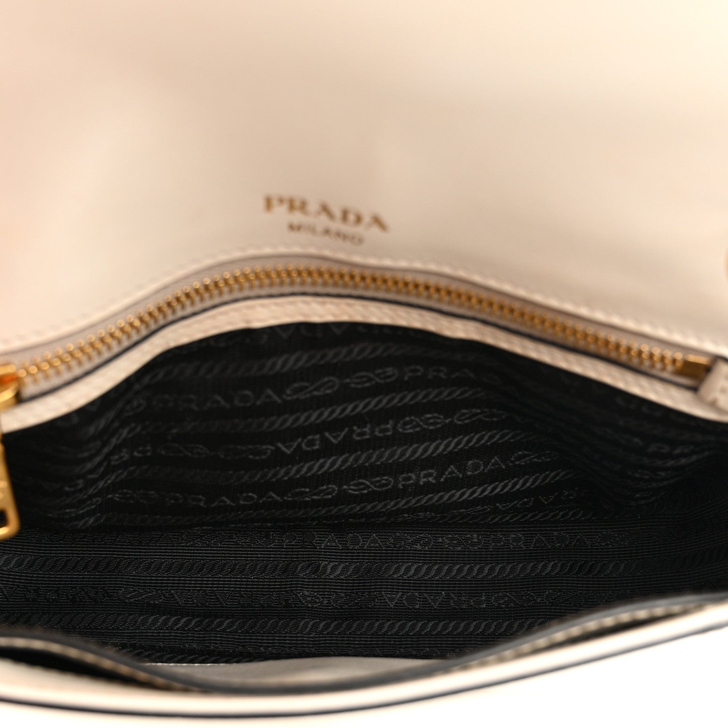 Prada Saffiano Flap Shoulder Bag Bianco 5 of 12
