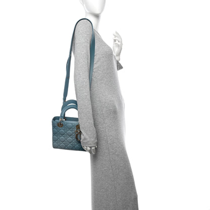 Christian Dior Lambskin Cannage Gradient Small My ABCDior Lady Dior Blue 2 of 10
