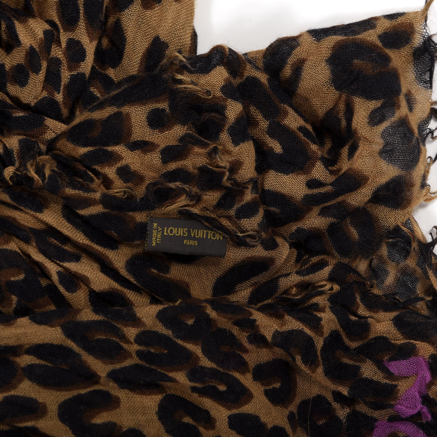 Louis Vuitton Cashmere Silk Leopard Etole Stole Marron 3 of 5
