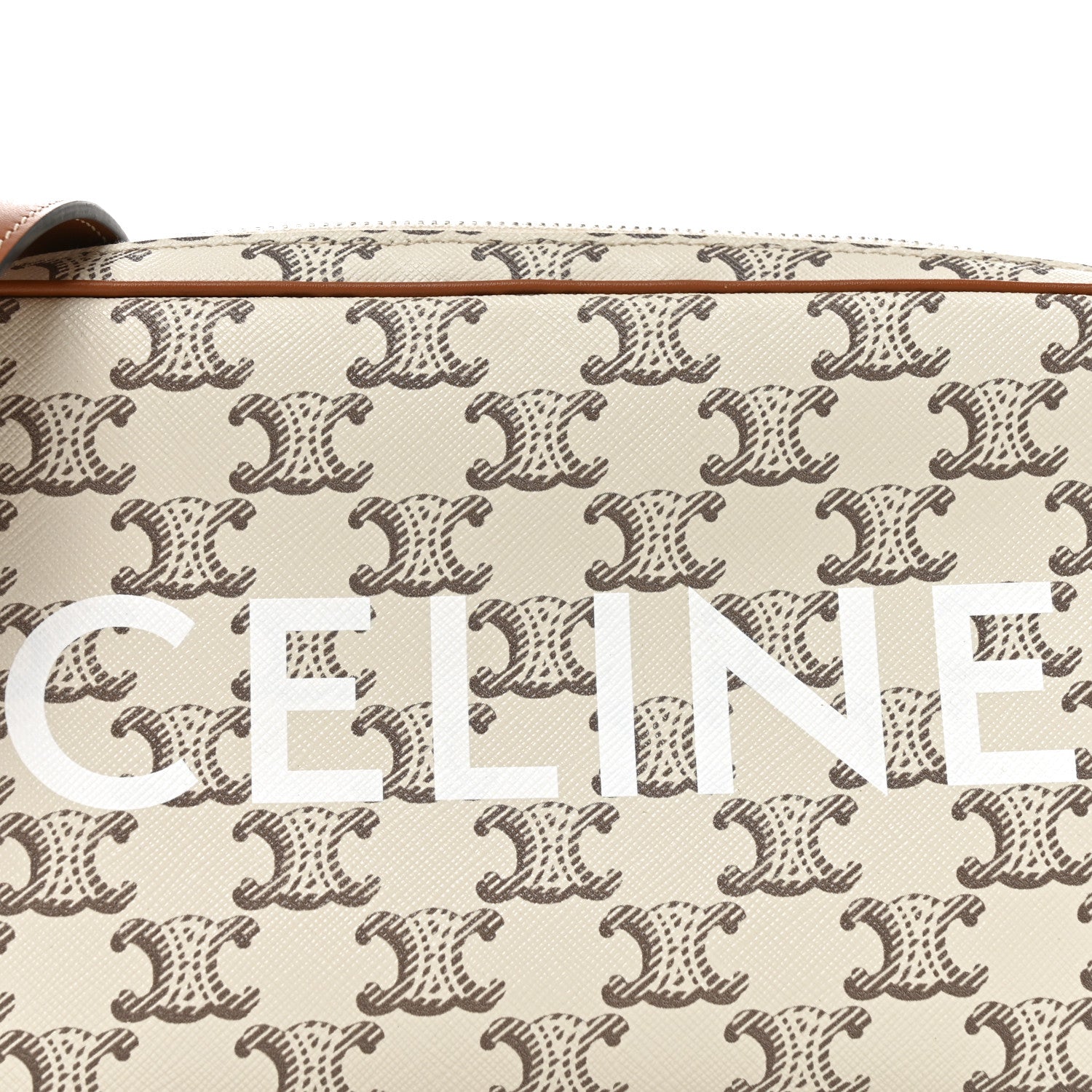Celine Triomphe Canvas Medium Messenger Bag Tan Ecru 8 of 10