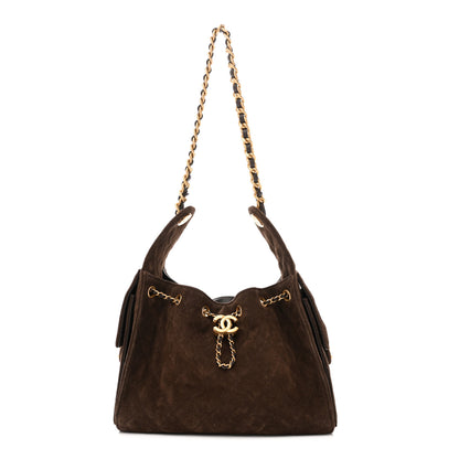 Chanel Suede Quilted Small Chanel 25 Handbag Dark Brown 1 of 13