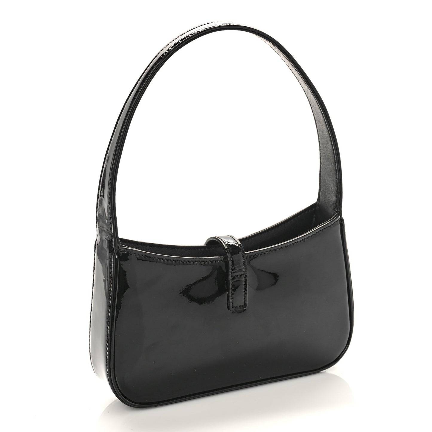 Patent Calfskin Le 5 A 7 Mini Hobo Black