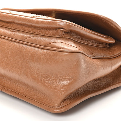 Saint Laurent Crinkled Calfskin Matelasse Monogram Medium Niki Chain Satchel Caramel 10 of 10