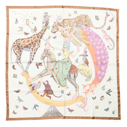 Hermes Silk Hermes Story Scarf 90 White Beige Multicolor 1 of 9