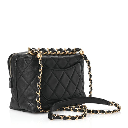 Chanel Calfskin Quilted Mini Bowling Bag Black 3 of 10