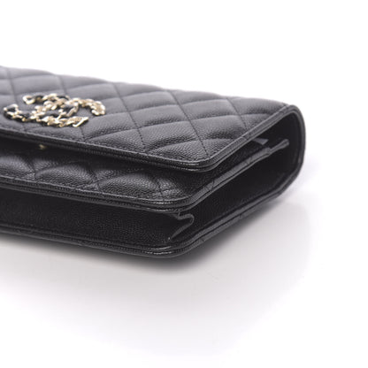 Chanel Caviar Quilted French New Wave Chain CC Wallet On Chain WOC Black 10 of 12