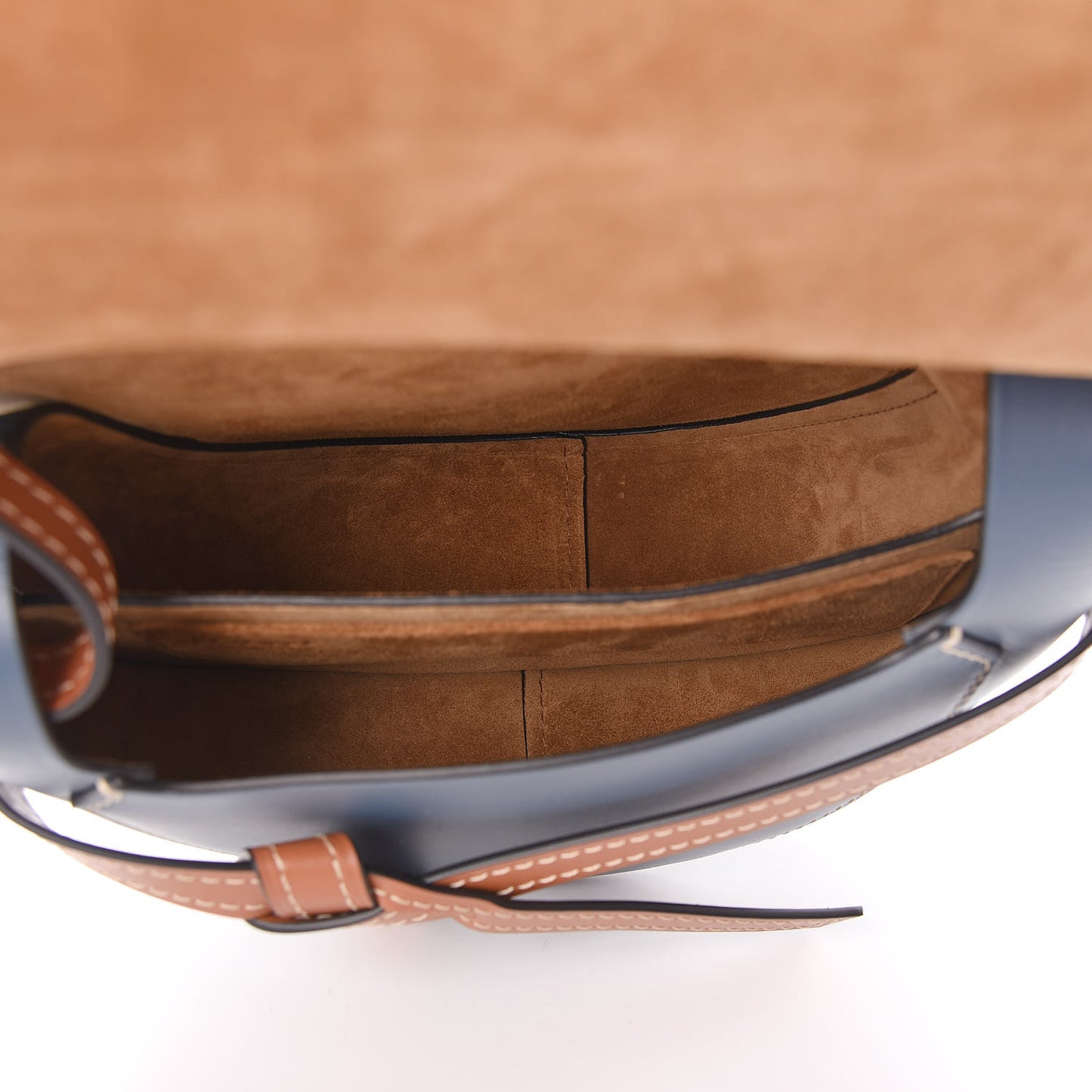 Calfskin Small Gate Crossbody Bag Tan Steel Blue