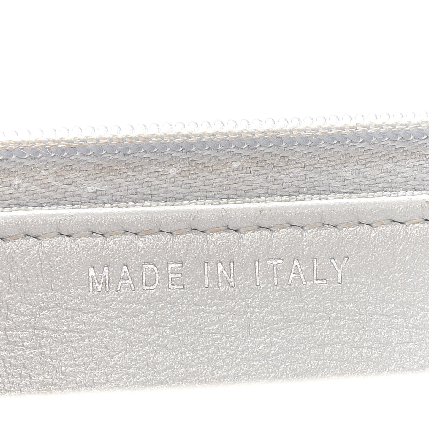 Metallic Lambskin Quilted Wallet On Chain WOC Silver