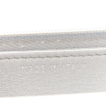 Chanel Metallic Lambskin Quilted Wallet On Chain WOC Silver 6 of 13