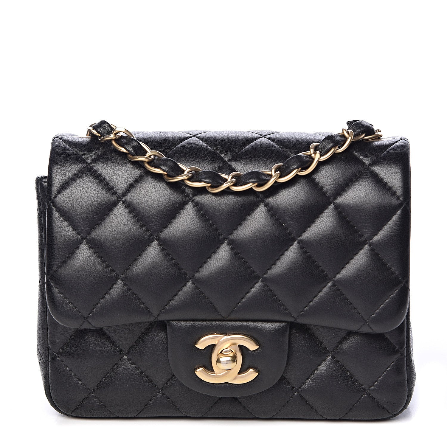 Chanel Lambskin Quilted Mini Square Flap Black 1 of 12