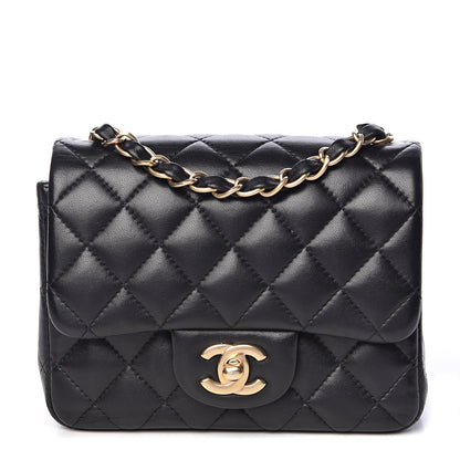 Chanel Lambskin Quilted Mini Square Flap Black 1 of 12